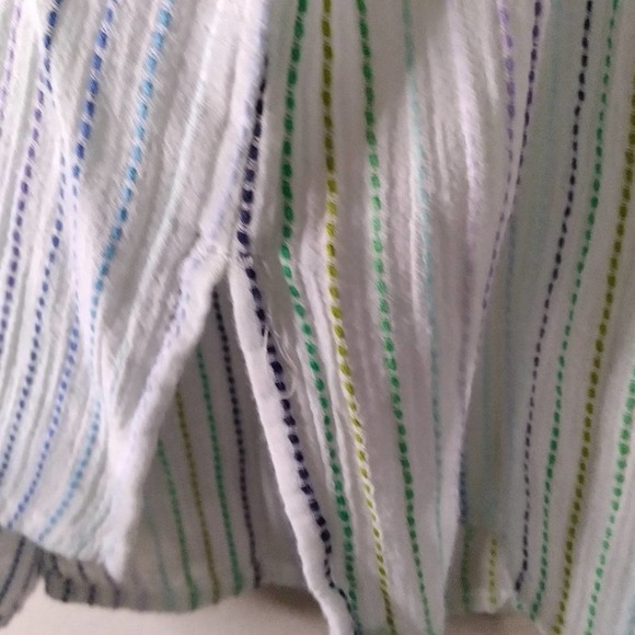 GAP White Multi Color Stitching Bell Sleeve Top - Picture 8 of 11